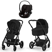 Коляска Cybex Balios S Lux BLK 2025 Cloud G i-Size Magic Black 3 в 1 Moon Black с дождевиками