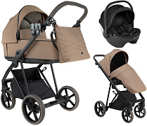 Детская коляска Roan Sol 2.0 3 в 1 с автокреслом Pituso Baesa Pro Black SLL/32/T Mocha Mousse/Black/руч.Cappuccino