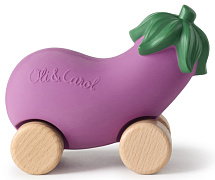Игрушка-прорезыватель на деревянных колёсах Oli&Carol Машинка Emma the Eggplant