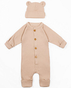 Комбинезон AmaroBaby Fashion с шапочкой бежевый 62