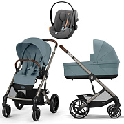 Коляска Cybex Balios S Lux TPE 2025 Cloud G i-Size Lava Grey Plus 3 в 1 Stormy Blue