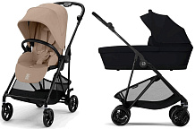 Коляска Cybex Melio Carbon 2 в 1 Almond Beige/Magic Black с дождевиками