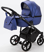 Детская коляска Adamex Bibione Deluxe 3 в 1 BI-SM02 (СИН.ПЕРЛ.ПЕРФ.КОЖА)