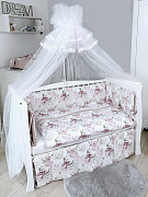 Комплект постельного белья Lepre New Lovely Roses 6 предметов 125х65 см белый/розовый