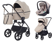 Детская коляска Rant Teo Soft 3 в 1 с автокреслом Miro Beige Beige