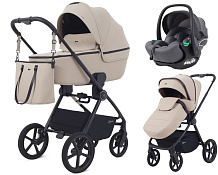 Детская коляска Rant Teo Soft 3 в 1 с автокреслом Evomax Grey Beige