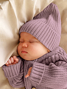 Шапочка вязаная AmaroBaby Pure Love Tot, демисезонная ЧЗ пудровый 44