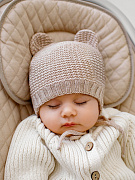 Шапка вязаная AmaroBaby Pure Love Teddy демисезонная бежевый 44