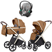 Коляска Carrello Vector CRL-6550 и автокресло Cybex Aton S2 Lava Grey 3 в 1 Coral Beige
