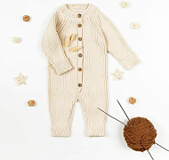 Комбинезон вязаный AmaroBaby Pure Love Tot демисезонный молочный 62