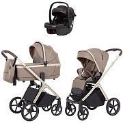 Коляска Carrello Vector CRL-6550 Ammonite AY329 Pro Absolute Black 3 в 1 Walnut Beige