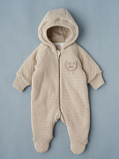 Комбинезон Little Star Герб вязаный на молнии утепленный 1725 (ЧЗ-мз) экрю 62