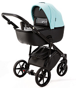 Детская коляска Adamex Nola Deluxe 2 в 1 N-SD111 (СВ.БИРЮЗОВАЯ.КОЖА + ЧЕРН.КОЖА)