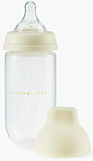 Бутылочка силиконовая Happy Baby с крышкой и соской 250 мл 10031 cream new