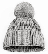 Шапочка вязаная с помпоном AmaroBaby Pure Love Muffin демисезонная серый 40
