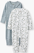 Пижамный комбинезон Happy Baby 2 шт. 90136-0 ЧЗ бело-голубой / white-blue