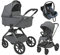 Детская коляска 3 в 1 Espiro Clodi и автокресло Pi Gray blue 07 chic gray