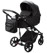 Детская коляска Adamex Zico Deluxe New 3 в 1 ZN-SA02 ЧЕРНАЯ КОЖА