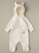 Комбинезон Little Star Мишка Малыш с отстегивающимся капюшоном футер с начесом 823015 (ЧЗ-мз) кремовый 56