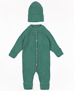 Комбинезон вязаный AmaroBaby Pure Love Tot демисезонный с шапочкой зеленый 56
