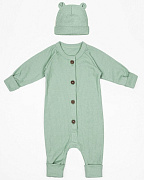 Комбинезон AmaroBaby Fashion с шапочкой зеленый 68