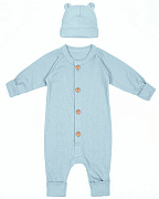 Комбинезон AmaroBaby Fashion с шапочкой голубой 68