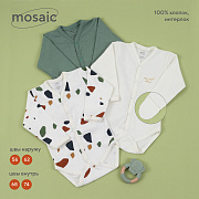 Боди Rant Mosaic с длинным рукавом на кнопках 6775/6475 3 шт Green 68