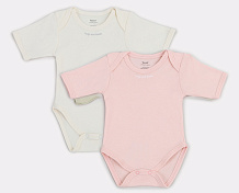 Боди Rant Hugs and Kisses с коротким рукавом 2 шт. Soft Pink 74
