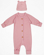 Комбинезон AmaroBaby Fashion с шапочкой розовый 56