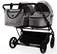 Детская коляска для двойни Adamex Leo Duo 2 в 1 TK01 (СВЕТЛО-СЕРЫЙ)