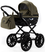 Детская коляска Adamex Chantal Retro Deluxe 3 в 1 C-SA21 (ХАКИ КОЖА)