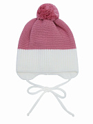 Шапочка вязаная AmaroBaby Pure Love Wind с подкладом розовый 42