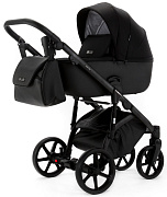 Детская коляска Adamex Nola Natura 2 в 1 N-11-CARBON (ЧЕРН + ЧЕРН. КОЖА)