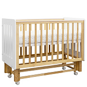 Кровать Antemi Mari 120х60 с маятником Ник 14 б/д Белый/Дерево + НиК 15 д Дерево