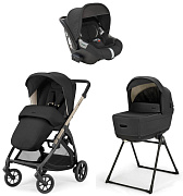 Коляска 3 в 1 Inglesina Electa System Quattro DRW 2025 с подставкой под люльку Upper Black