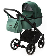 Детская коляска Adamex Nola 2 в 1 N-PS116 (ЗЕЛ + ИЗУМРУД. ПЕРЛ. КОЖА)