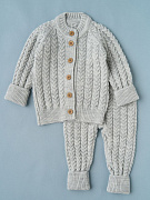 Кофточка и штаны Little Star Косы 80024 (ЧЗ-нк) серый меланж 62